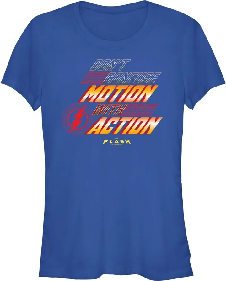 Junior's The Flash Don't Confuse Motion T-Shirt - Royal Blue - Medium