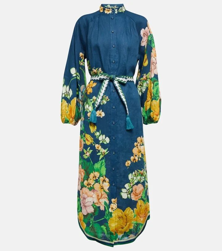 Lyla floral linen shirt dress