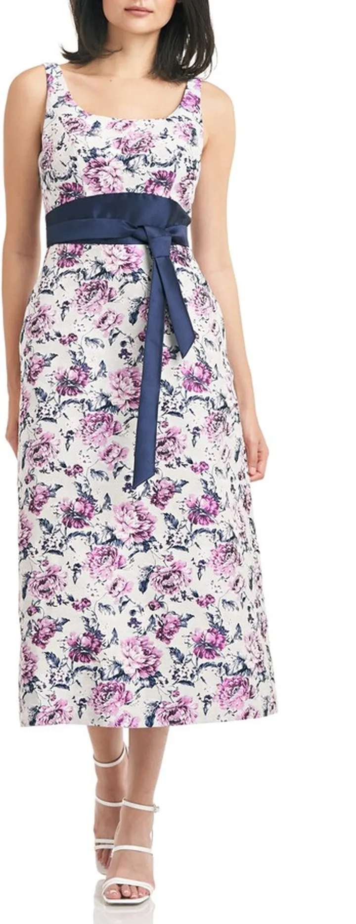 Lila Floral Cocktail Midi Dress