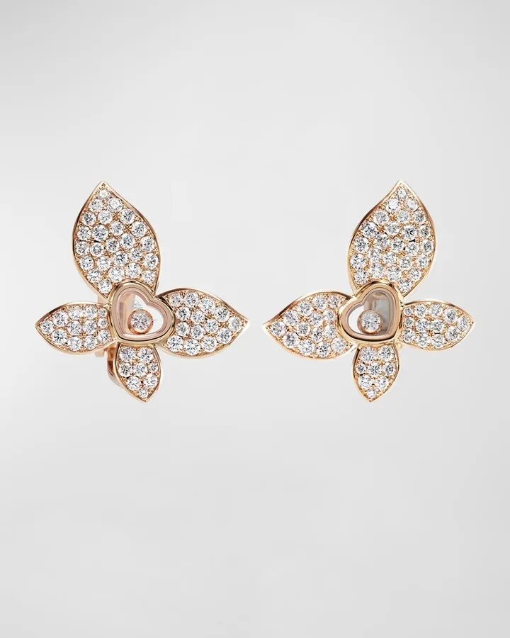 18K Rose Gold Happy Butterfly Diamond Ring
