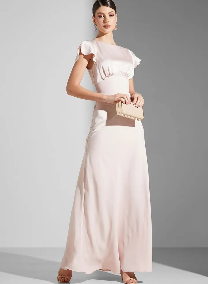 Ruffle Sleeve Knitted Dress