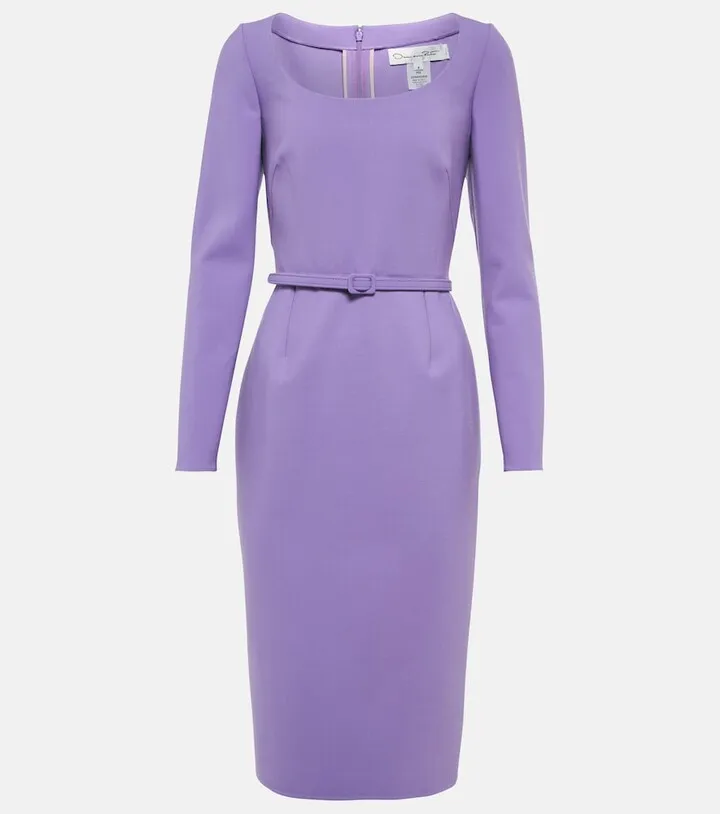 Belted pencil midi dress
