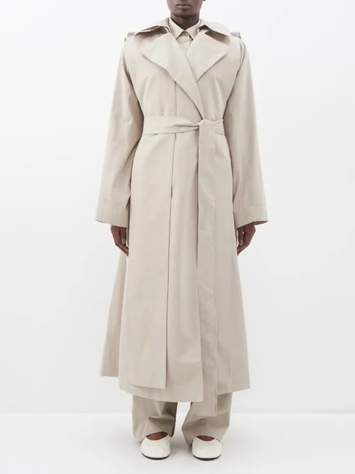 Badva Hooded Cotton Trench Coat