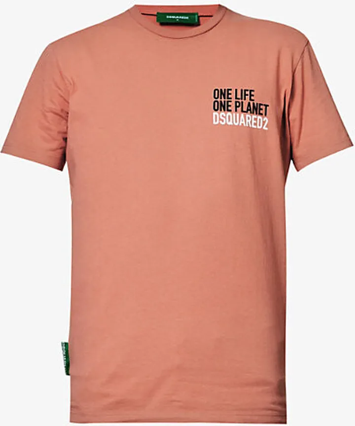 ens Rose ens Sienna Rose One Life One Planet Ribbed-trim Cotton-jersey T-shirt