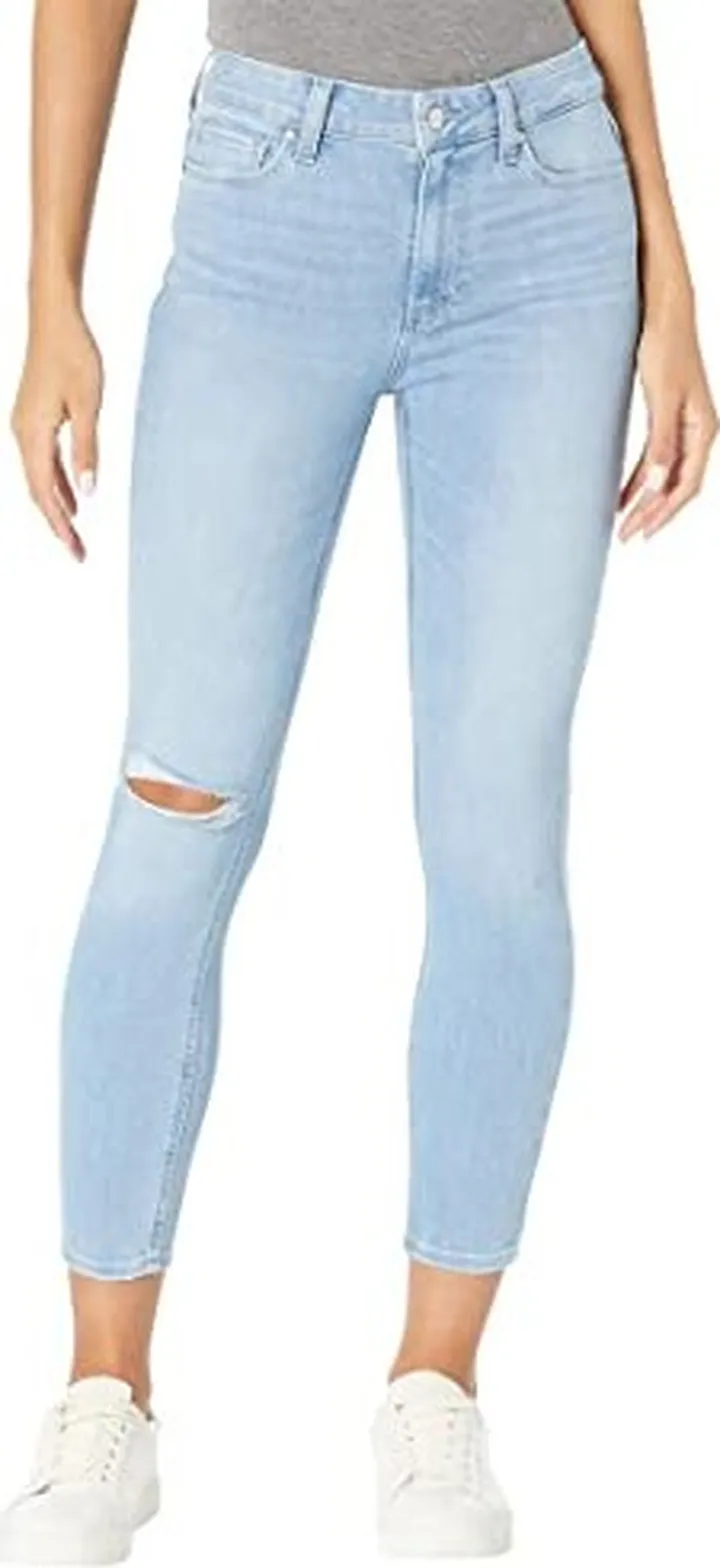 PAIGE Women's Hoxton Crop high Rise Ultra Skinny in Folklore Destructed