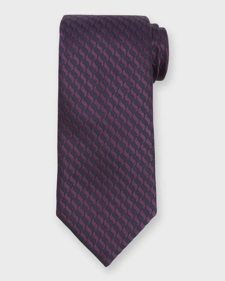 Men's Bicolor Jacquard Silk Tie