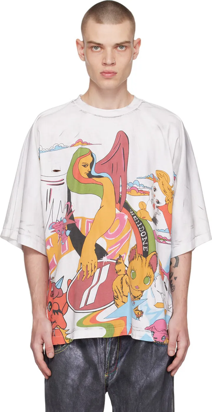 We11done White New Monster T-Shirt