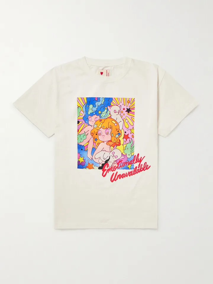 + So Youn Lee Stardust Printed Cotton-Jersey T-Shirt
