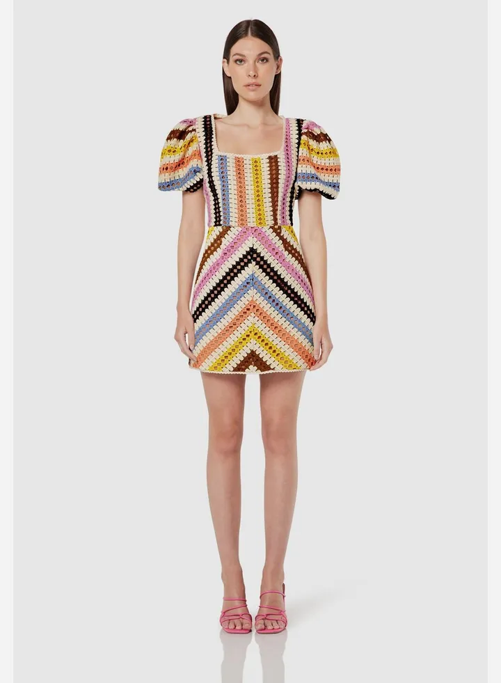 Striped Puff Sleeve Dress
