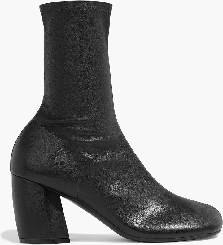 Pebbled-leather ankle boots