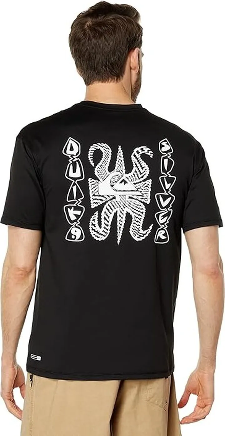 Quiksilver Mix Session Short Sleeve Surf Tee (Black) Men's Swimwear