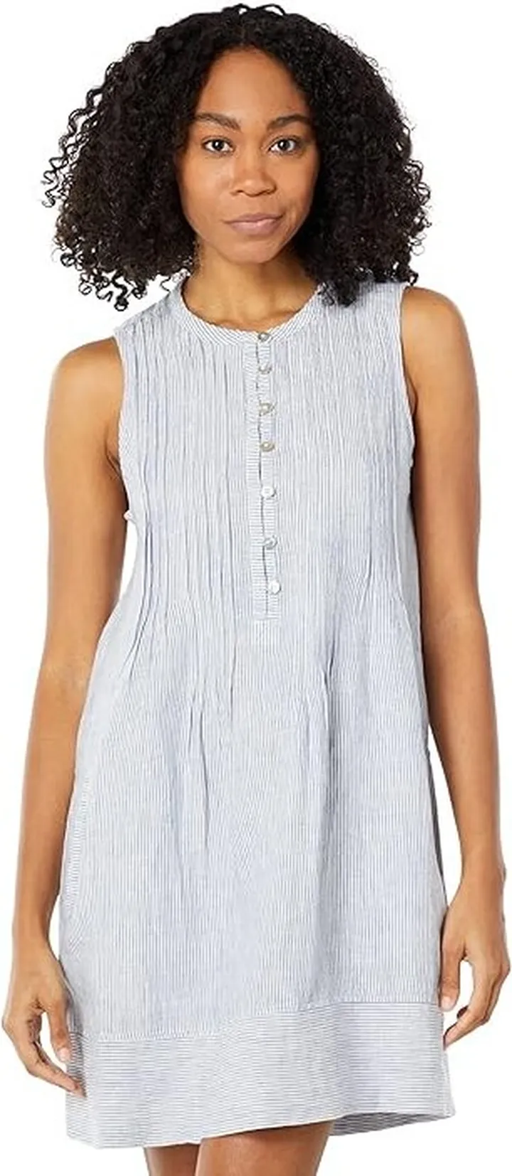 Faherty Isha Dress (Blue Mini Stripe 1) Women's Dress