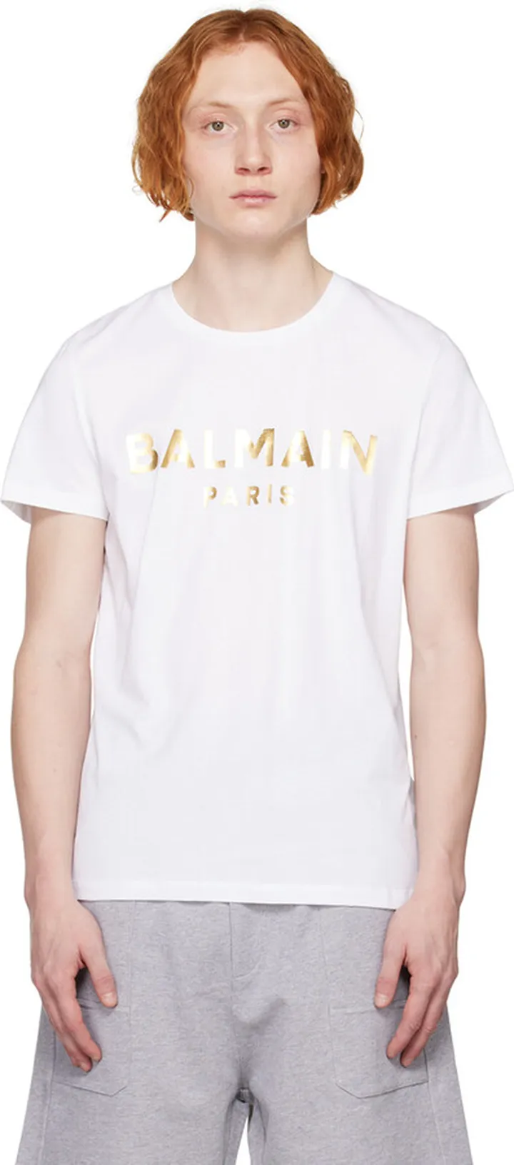 Balmain White Metallic T-Shirt