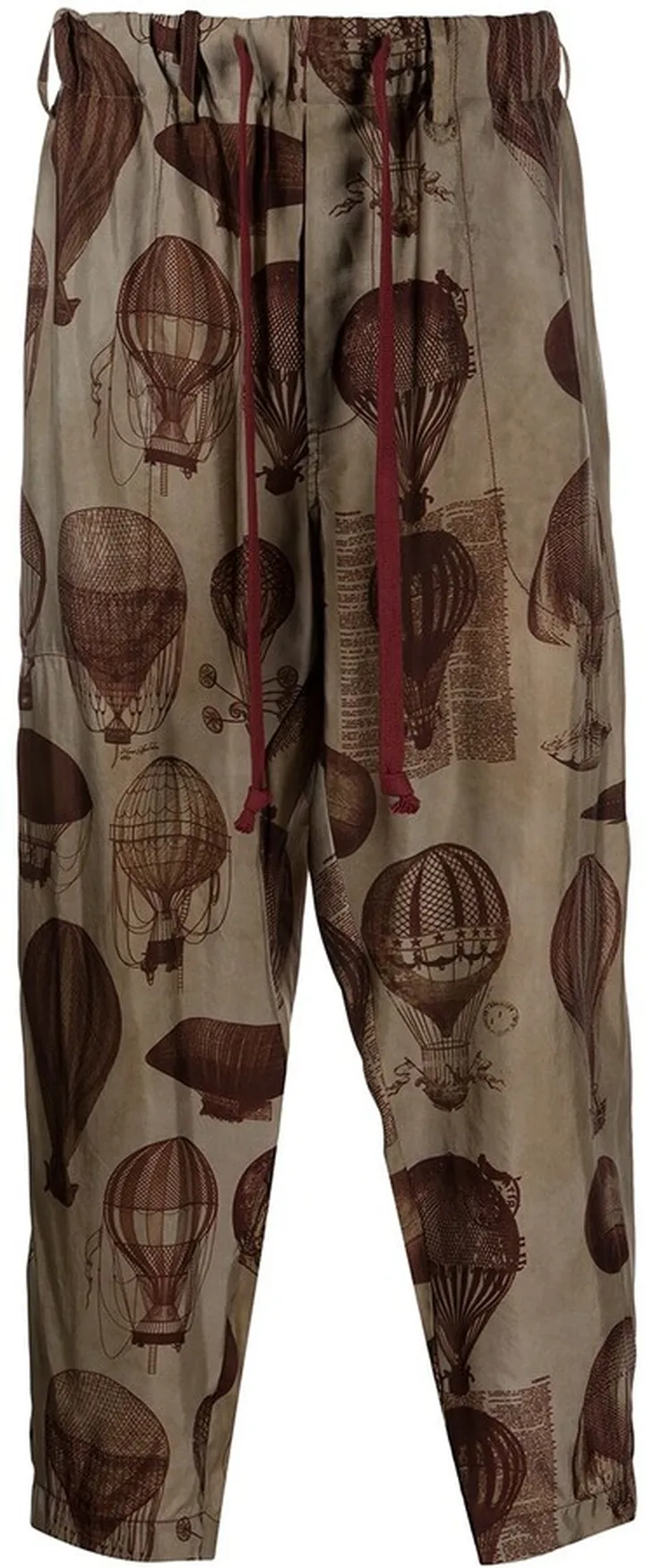 Balloon-Print Tapered Trousers