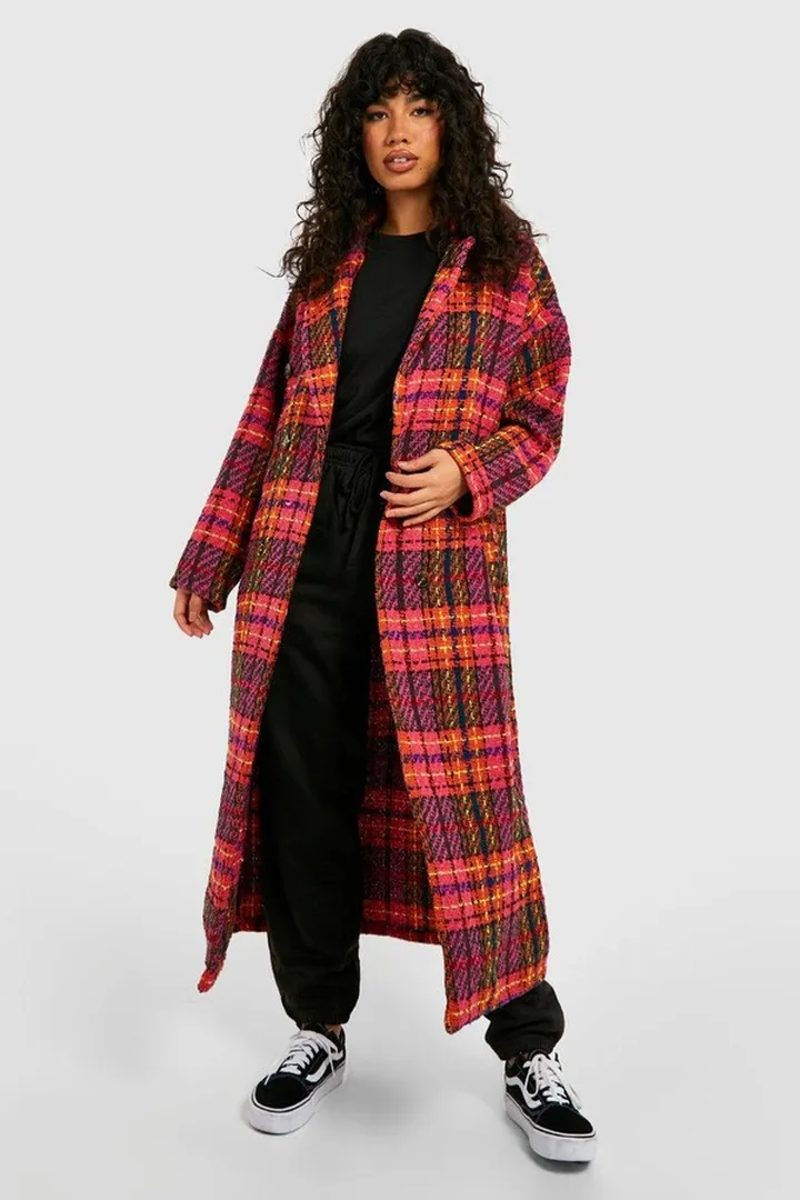 Bright flannel Wool Coat
