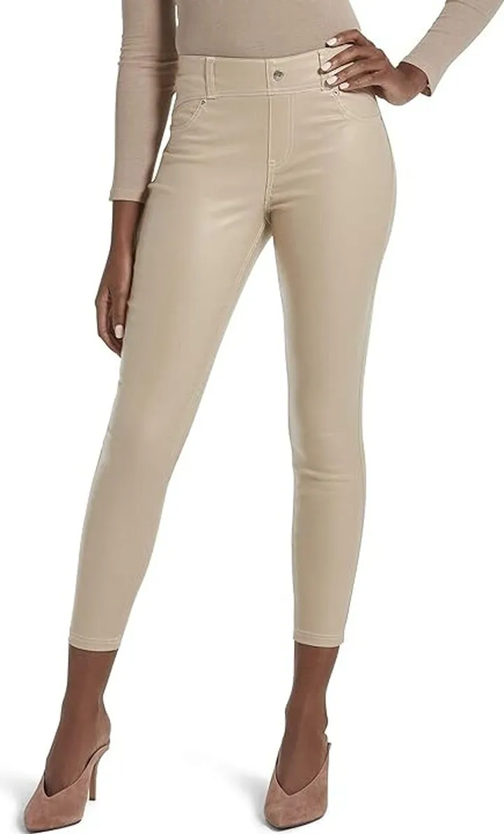 KENDALL + KYLIE KENDALL + KYLIE Women's Front Yoke Coated Twill Cropped Midi Legging (Ginger Root) Women's Casual Pants