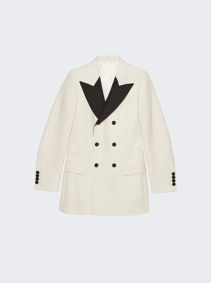 Wool Mohair Formal Jacket White