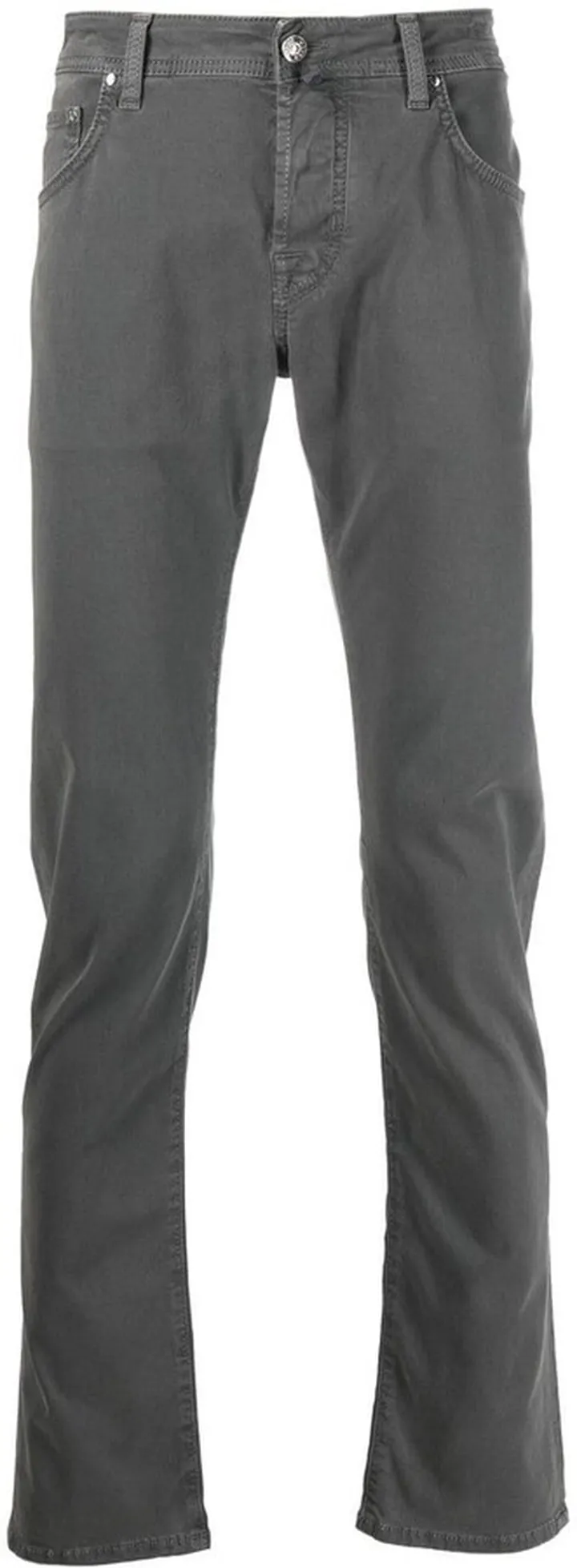 Scarf-Detail Five-Pocket Slim-Cut Trousers