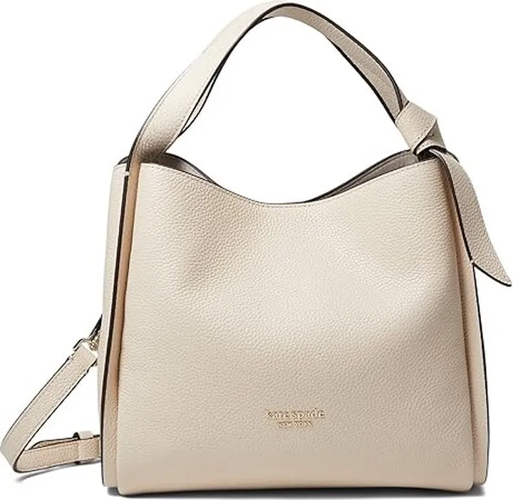 Kate Spade New York Knott Pebbled Leather Medium Crossbody Tote (Milk Glass) Handbags