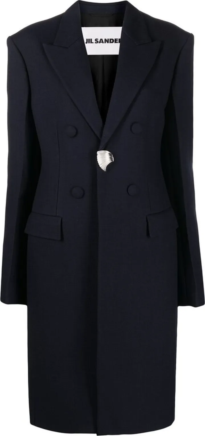 Single-Button Wool Coat