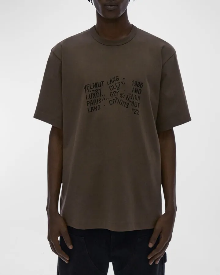 Men's Crumpled-Logo Crew T-Shirt