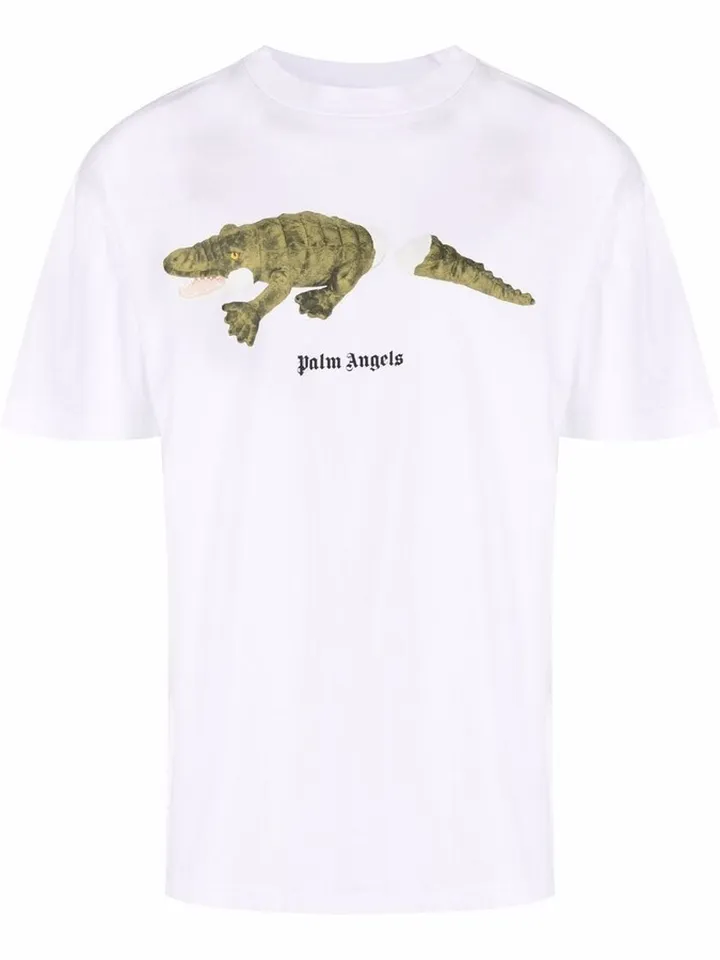 crocodile-print cotton T-shirt