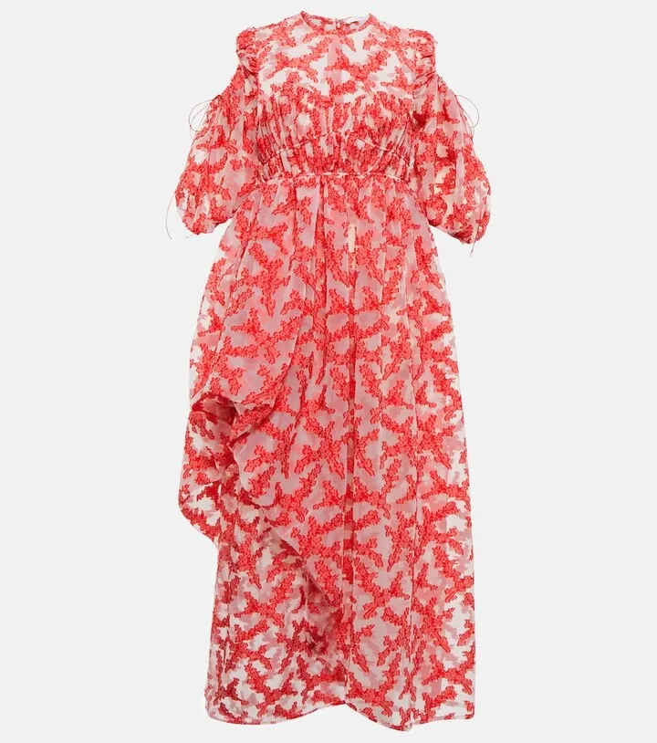Fiorella floral fil coupe midi dress