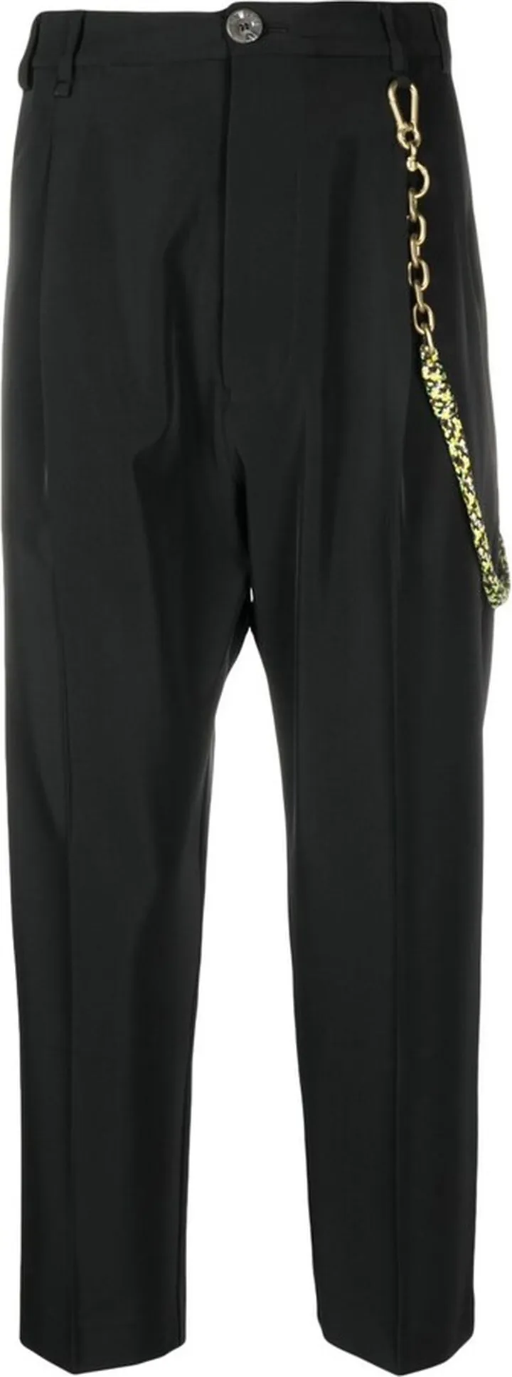 Black Pleated Tapered Trousers