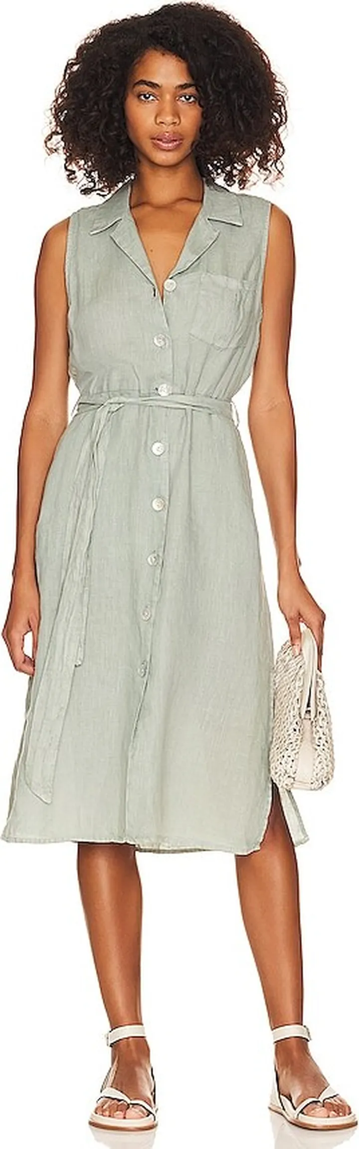 Sleeveless Shirt Dress