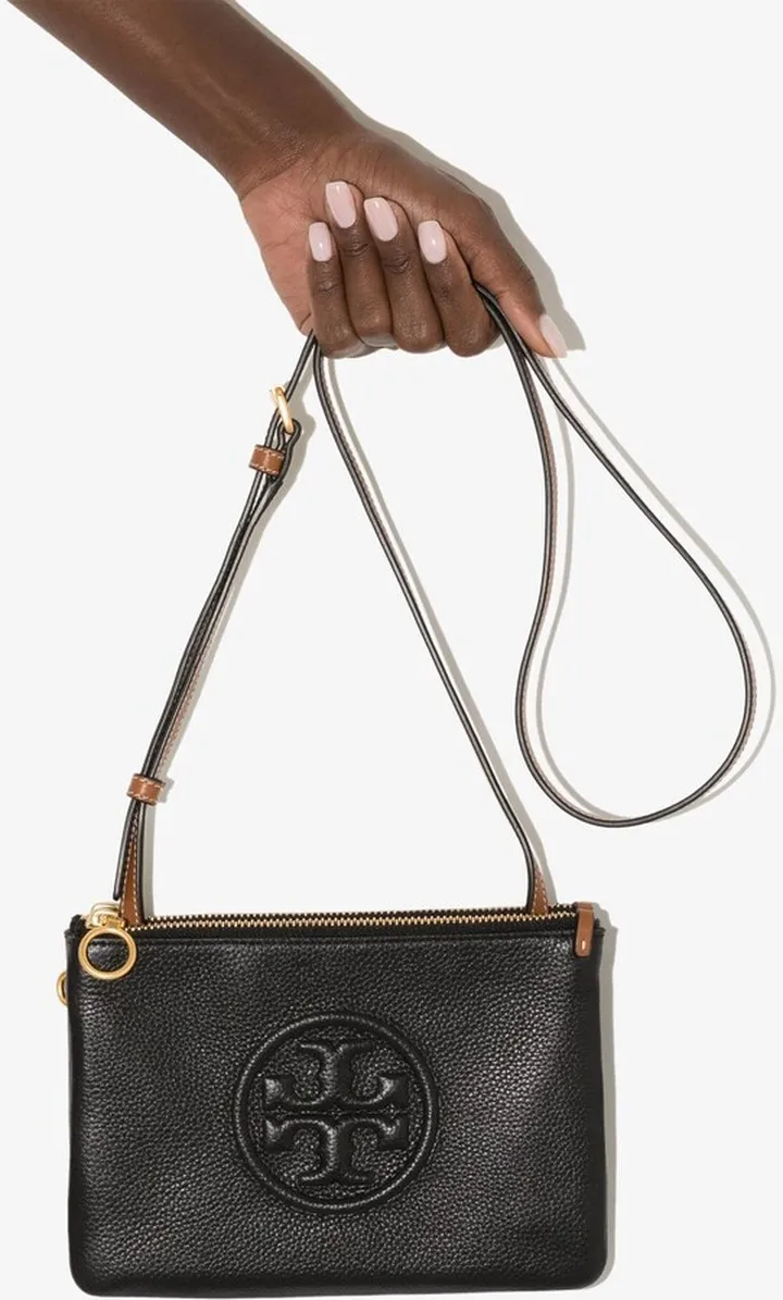 Black Perry Bombé Leather Cross Body Bag