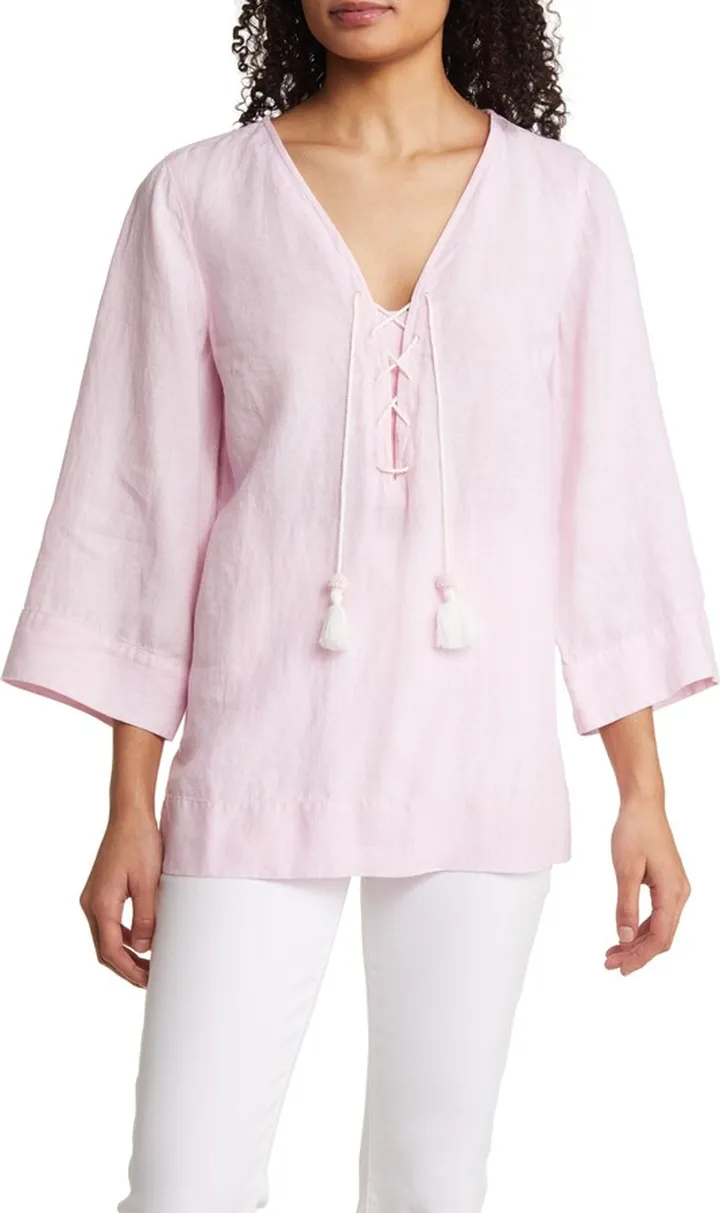 Costalina Lace-Up Linen Tunic