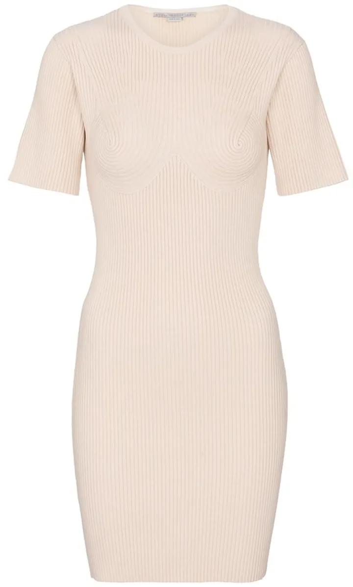 Ribbed-knit cotton-blend minidress