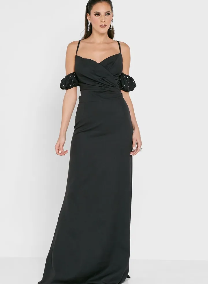 Off Shoulder Detail Gown