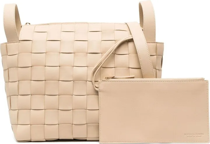 Neutral Bowling Cassette Leather Tote Bag