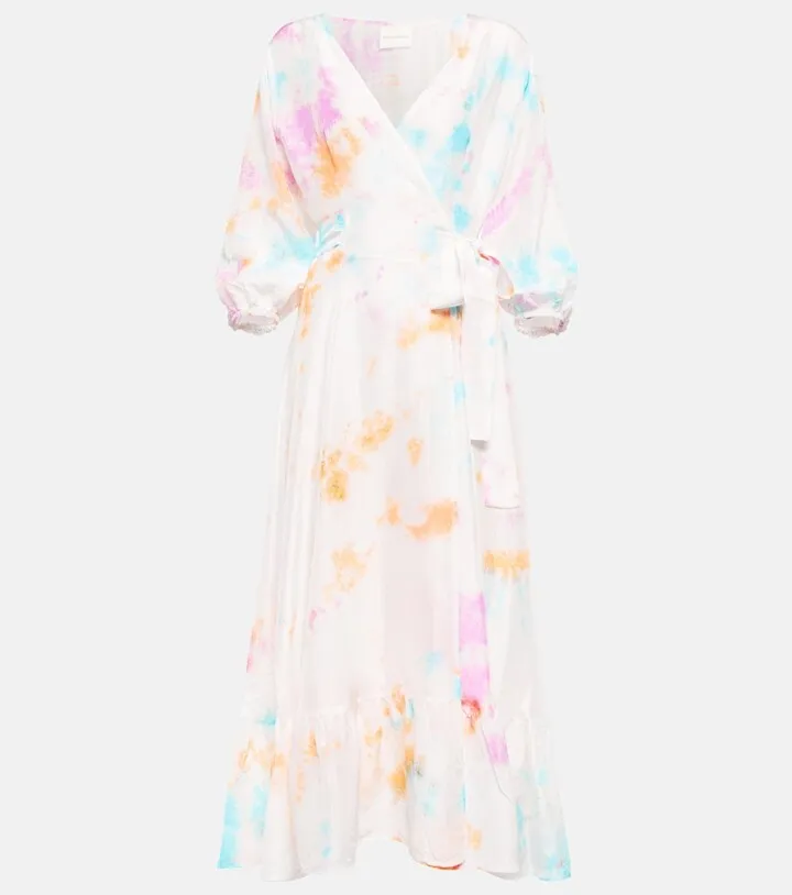 Tie-dyed silk maxi dress