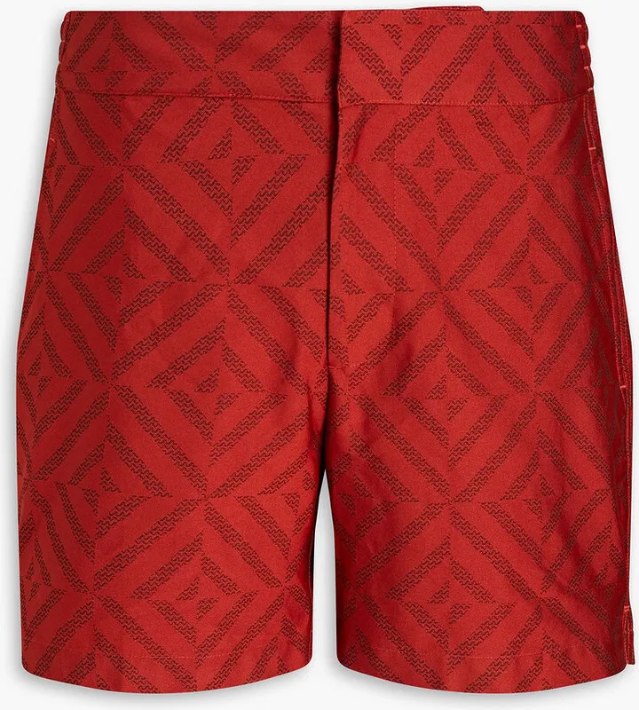 Mid-length jacquard swim shorts