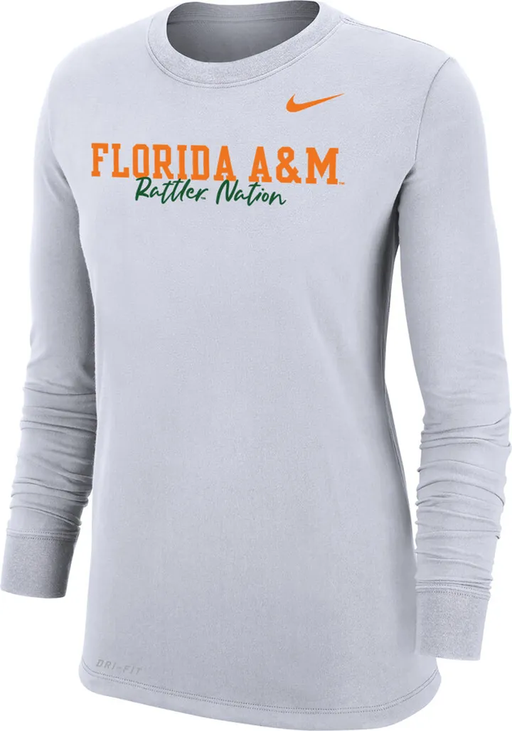Nike Women's College Dri-FIT 365 FAMU Long-Sleeve T-Shirt in White