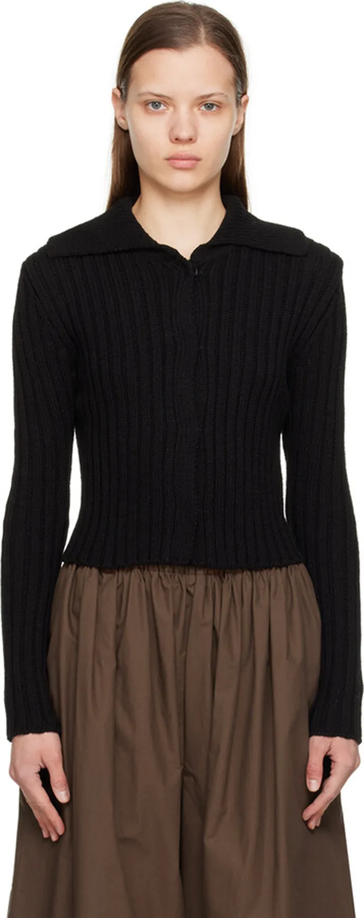 Missing You Already Black Collared Cardigan
