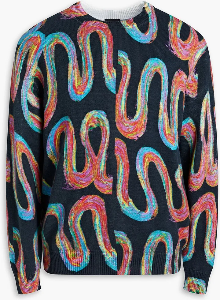Jacquard-knit cotton sweater