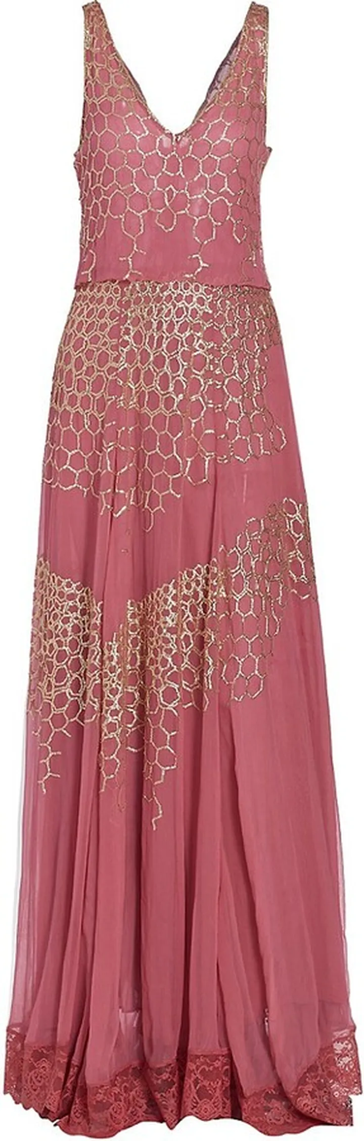 Dougal Embellished Lace-Trim Gown