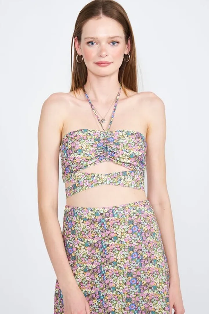 Emory Park Aitana Halter Neck Top - Green