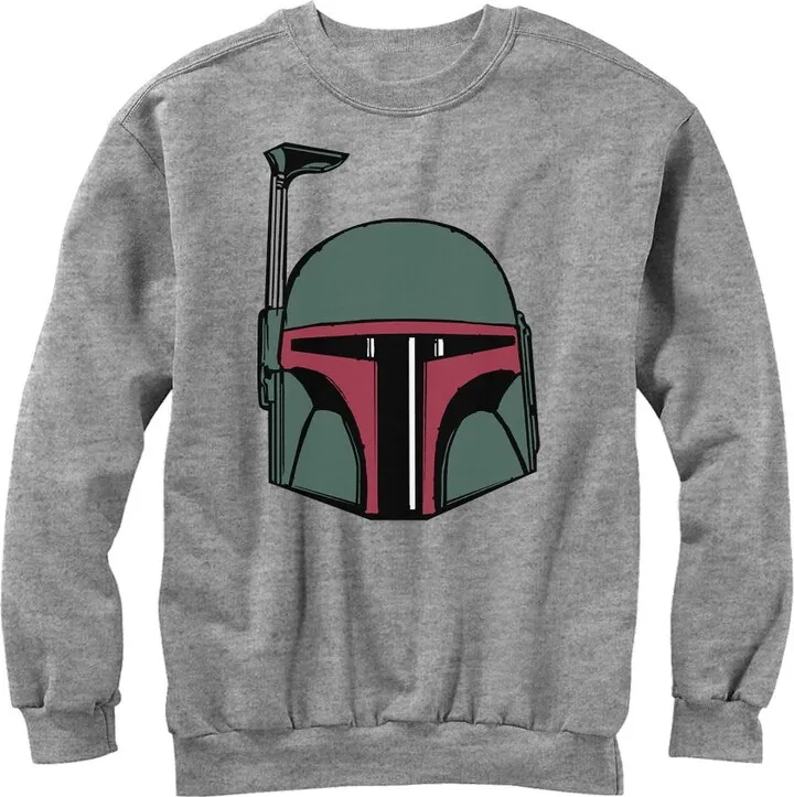 Men's Star Wars Boba Fett Helmet Sweatshirt - Athletic Heather - 2X Large