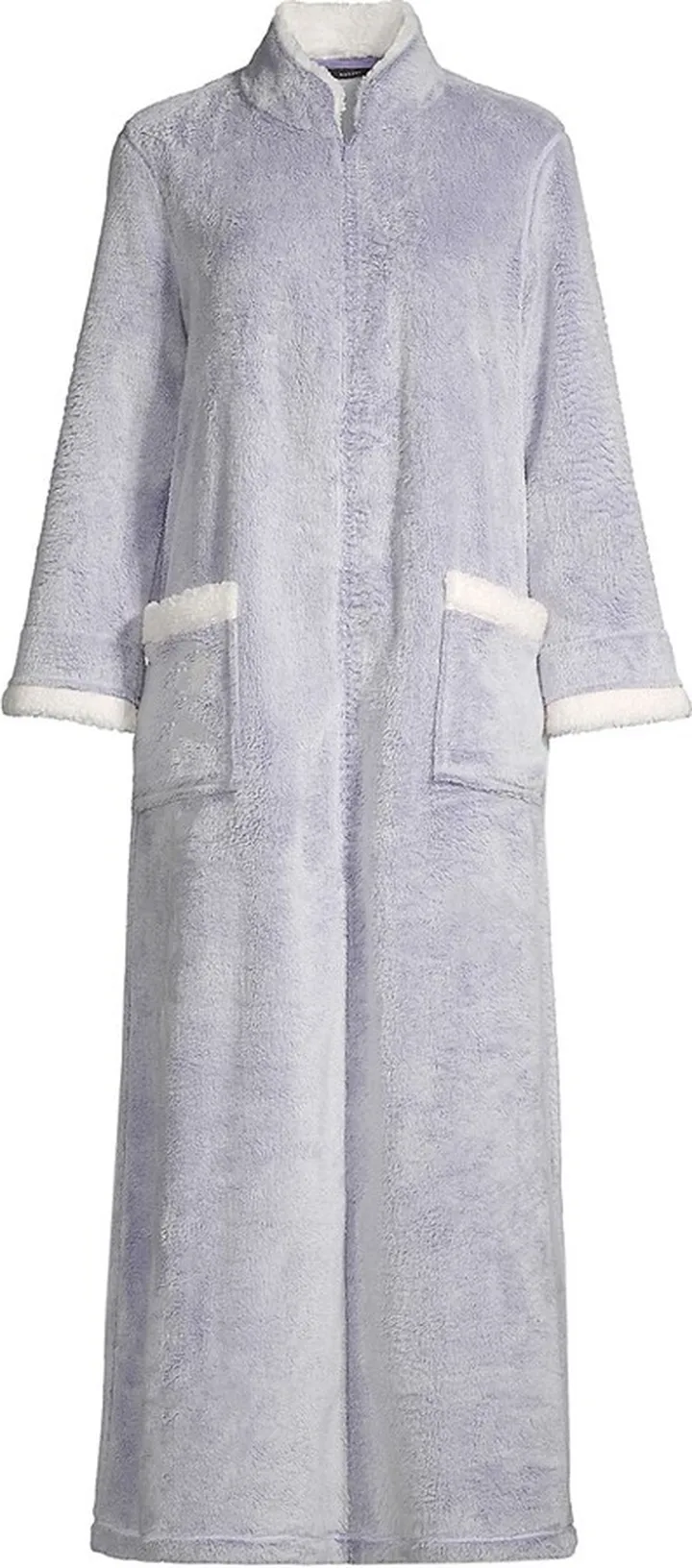 Cashmere Sherpa-Trim Zip Robe