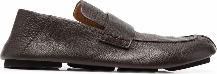 Almond-Toe Leather Loafers