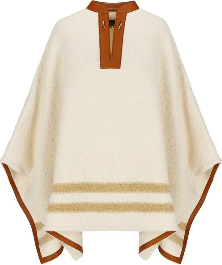Loro Piana Stripe-Detailed V-Neck Cape