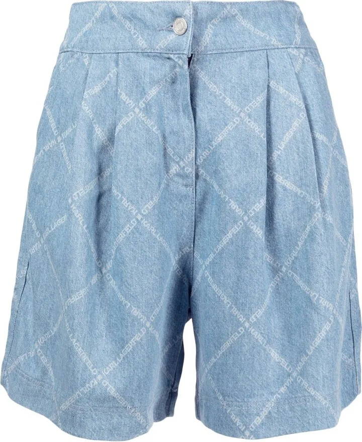 Logo-Print Denim Shorts