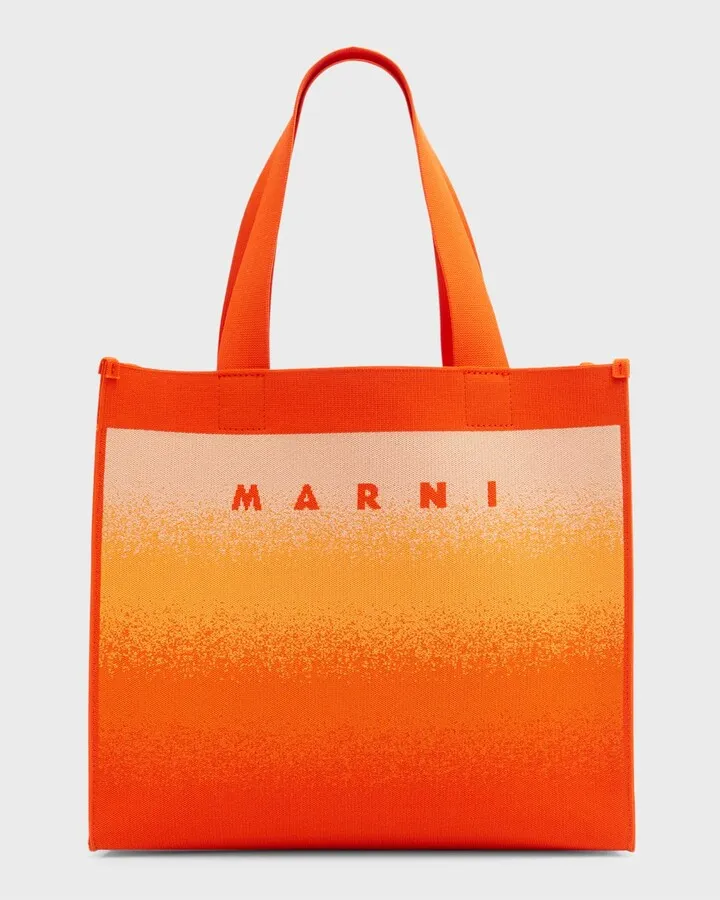 Medium Jacquard Knit Shopping Tote Bag