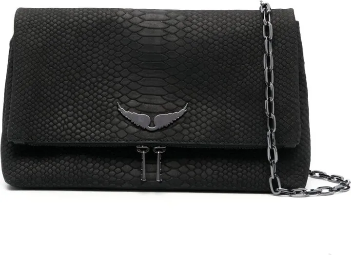 Snakeskin Leather Shoulder Bag