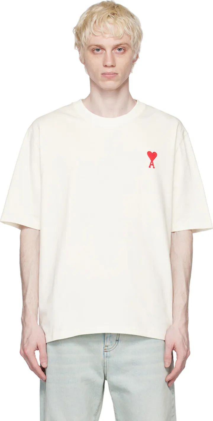 AMI Alexandre Mattiussi White Ami de Cœur T-Shirt