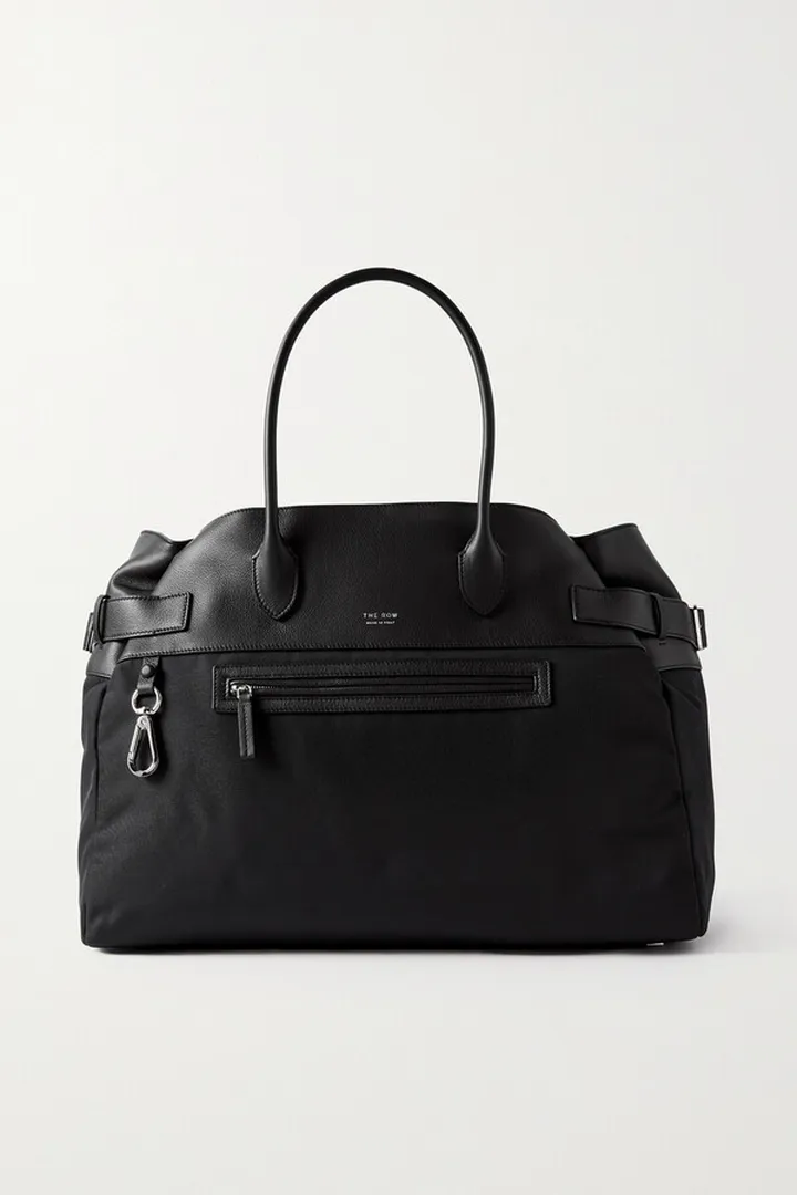 The Row - Margaux 17 Leather-trimmed Canvas Tote - Black